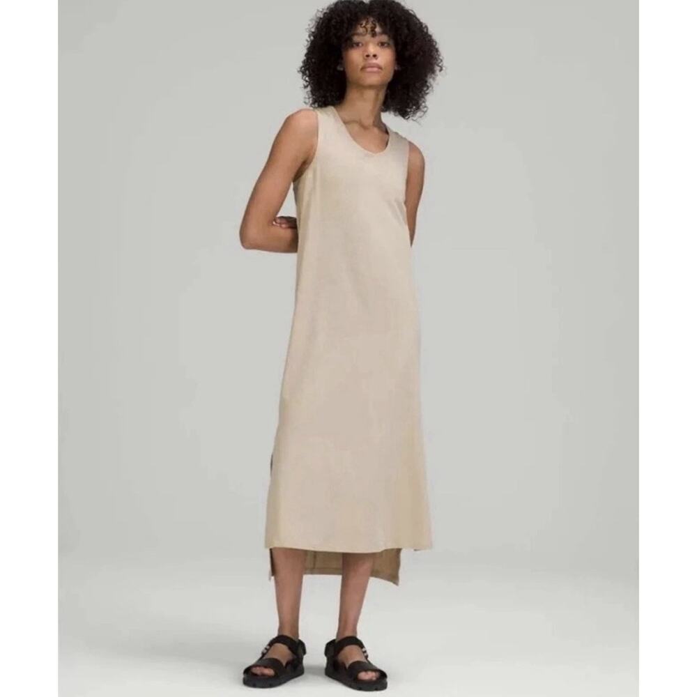 Lululemon All Yours Tank Maxi Dress Trench Beige Color Size 6